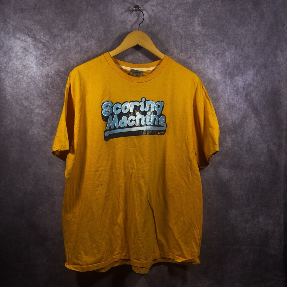 2000s Nike Scoring Machine Graphic T-Shirt Mustard Yellow XL